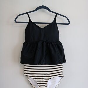 DM Tankini Set with High-Waisted Bottoms